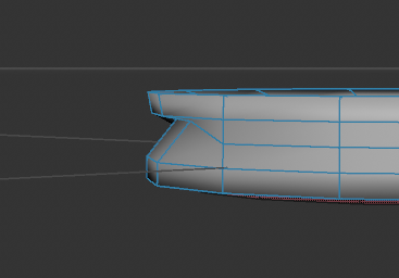 This is a close-up view of the side profile of the finished piece, as the details are not easily visible from the front.